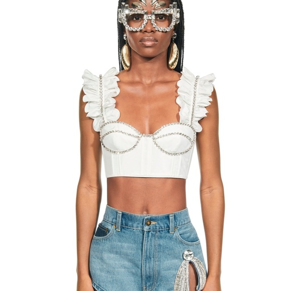 AREA POPLIN RUFFLE BUSTIER - Picture 2 of 4